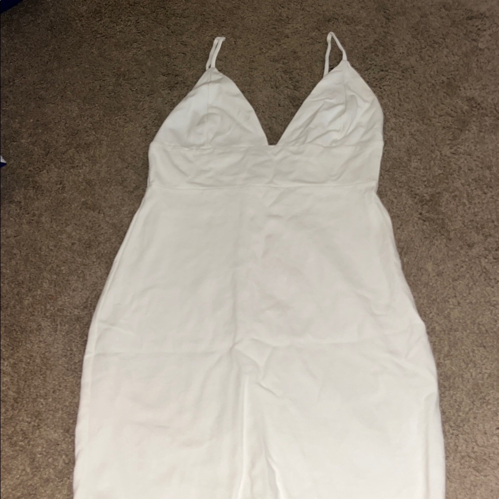 White Sleeveless Dress with Straps